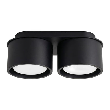 Plafonnier double Pastille noir, packshot sur fond blanc