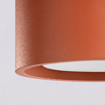 Plafonnier Double Pastille en Aluminium Rouge Ocre (GX53), packshot de trois quarts