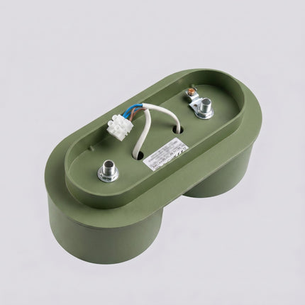 Plafonnier double Pastille vert olive, détail de la finition