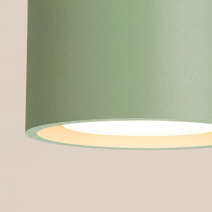 Plafonnier double Pastille vert sauge, vue de détail