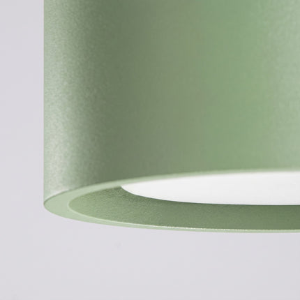 Plafonnier double Pastille vert sauge, packshot de trois quarts