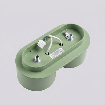 Plafonnier double Pastille vert sauge, détail de la finition