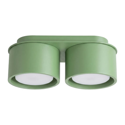 Plafonnier double Pastille vert sauge, packshot sur fond blanc