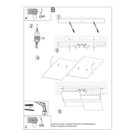 Gros plan sur Plafonnier Double Plaque en Verre et Chrome