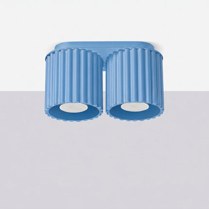Plafonnier double spot Aura bleu azur, vue en situation