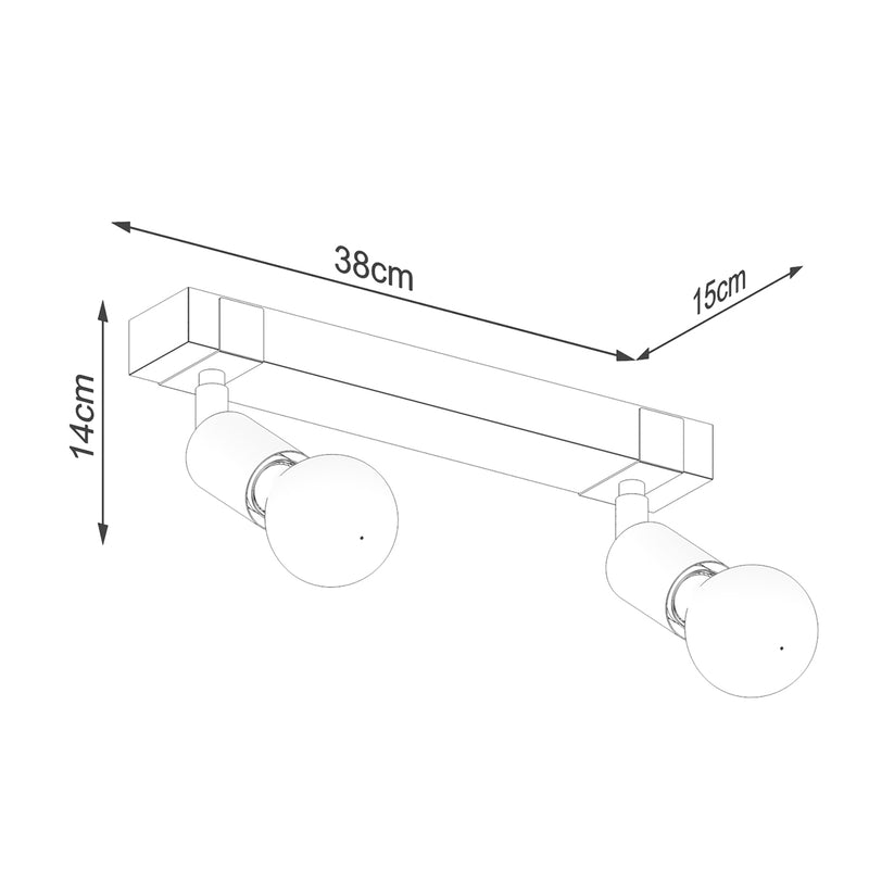 Dimensions Lámpara de techo Elegance Wood 2 negra