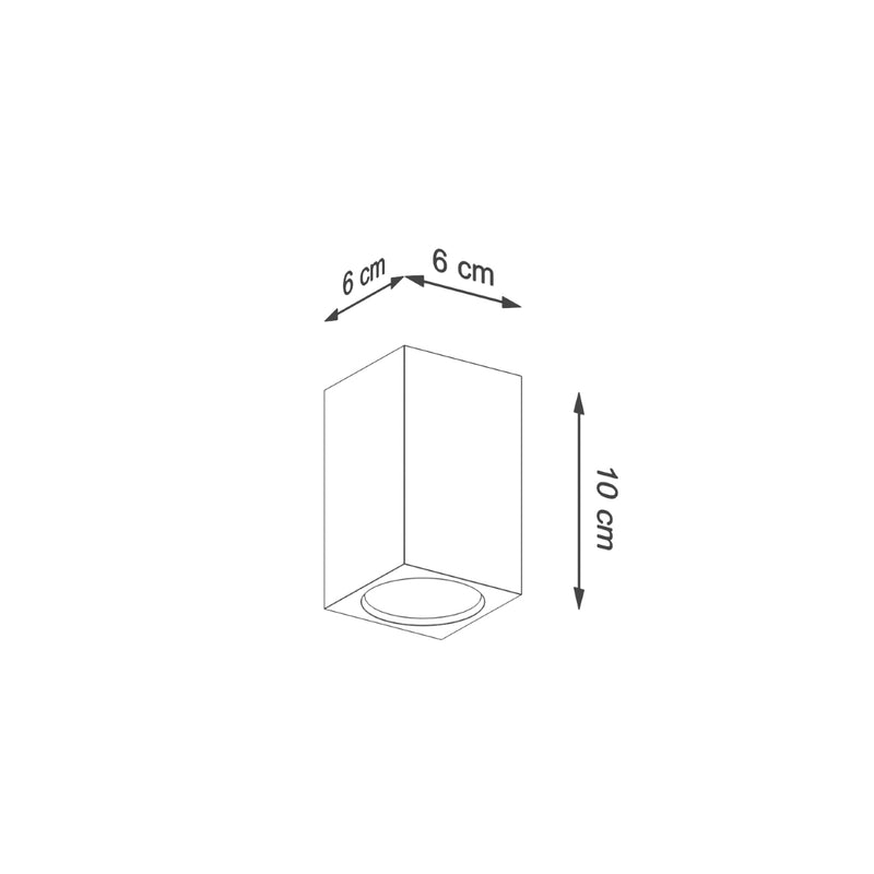 Dimensions Plafonnier Facette Cubique 10 en Chêne, Spot Fixe