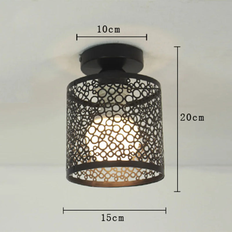 Dimensions Retro Openwork Iron Ceiling Light