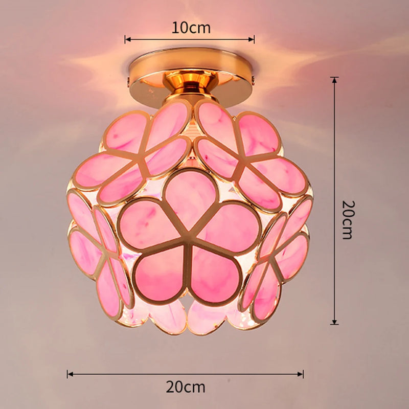 Dimensions Lámpara de techo LED de cristal con forma de pétalo