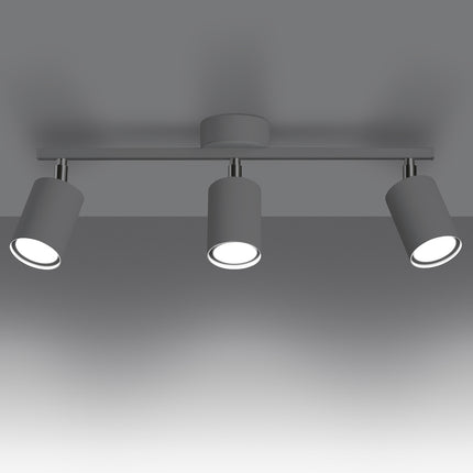 Plafondlamp Focus Modern 3 wit vooraanzicht, witte matte staalafwerking en strakke lijnen.