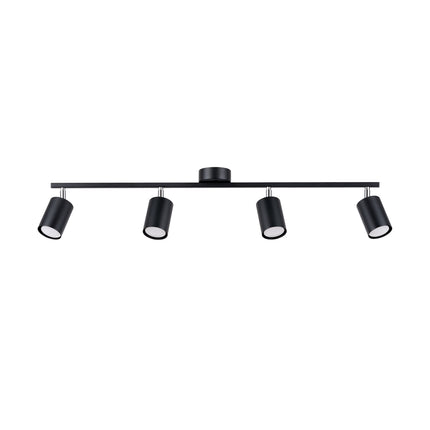 Plafonnier Focus Moderne 4 spots noir installé au plafond dans un intérieur moderne