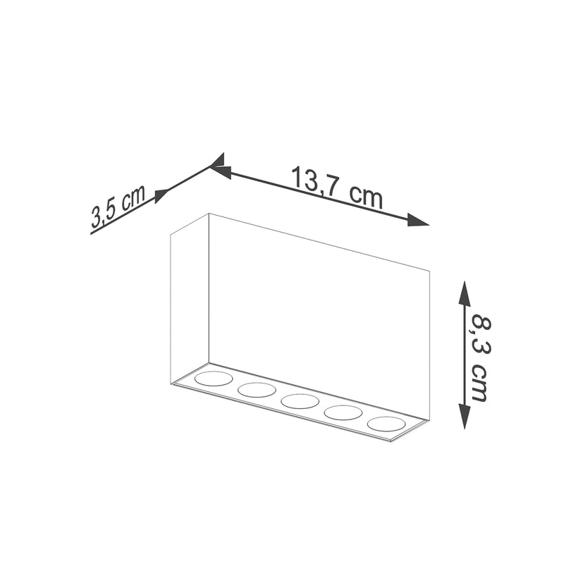 Dimensions Focus Rectangular 5-Spot Black Aluminum LED Ceiling Light