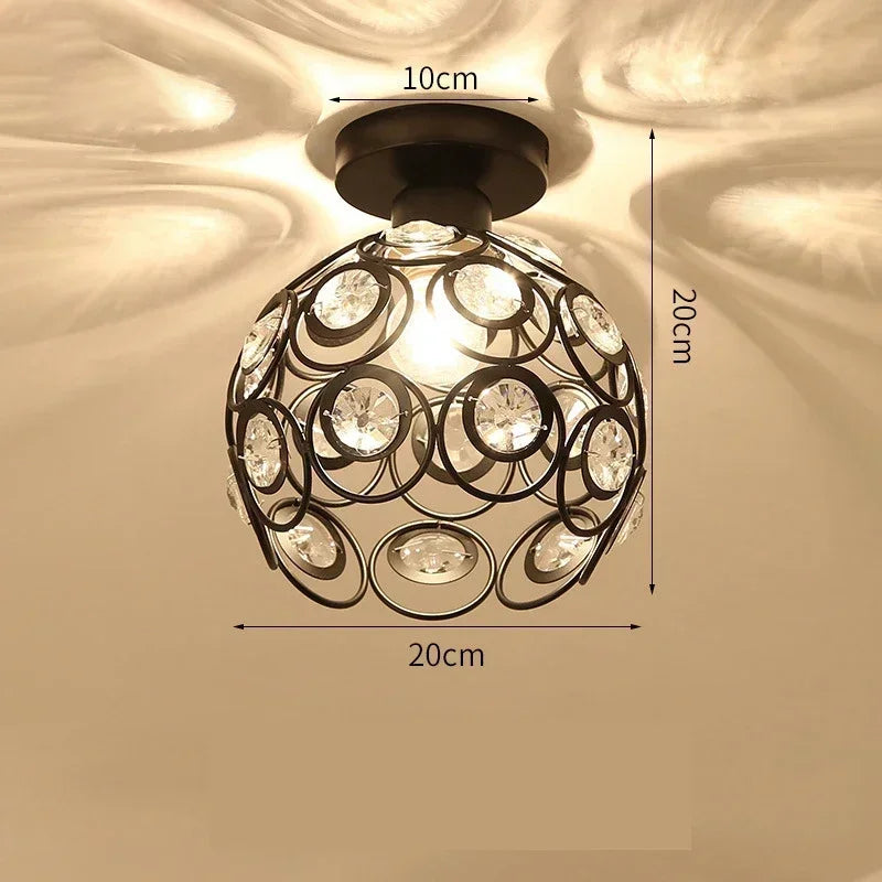 Dimensions Crystal and Metal Globe Ceiling Light