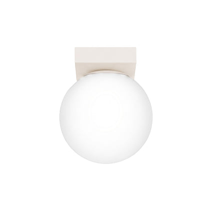 Plafonnier Globe Solis 1 globe beige, packshot sur fond blanc