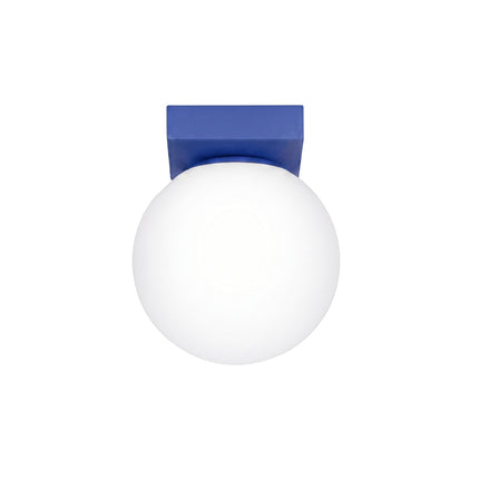 Plafonnier Globe Solis 1 globe bleu outremer, packshot sur fond blanc