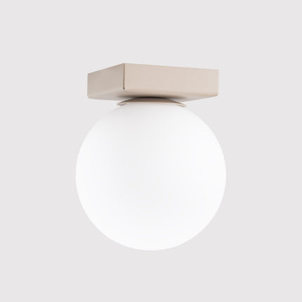Plafonnier Globe Solis 1 globe taupe, packshot de trois quarts