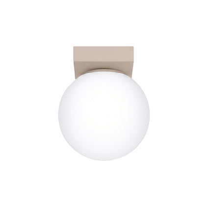 Plafonnier Globe Solis 1 globe taupe, packshot sur fond blanc