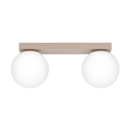 Plafonnier Globe Solis 2 globes taupe, packshot sur fond blanc