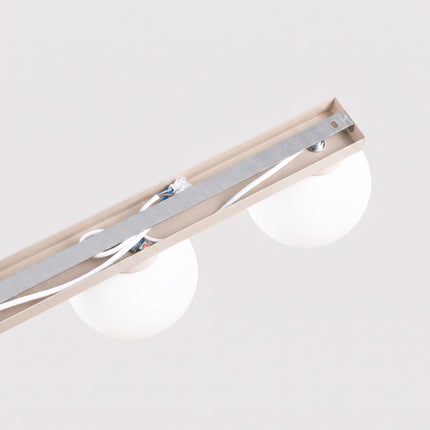 Plafonnier Globe Solis 3 globes beige, détail du système de fixation