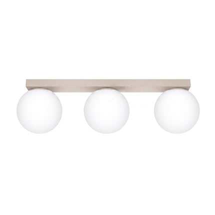 Plafonnier Globe Solis 3 globes taupe, packshot sur fond blanc