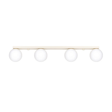 Plafonnier Globe Solis 4 globes beige, packshot sur fond blanc