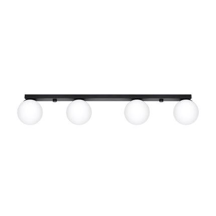 Plafonnier Globe Solis 4 globes noir, vue packshot sur fond blanc