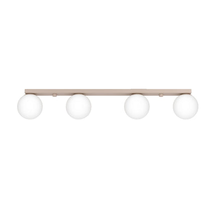 Plafonnier Globe Solis 4 globes taupe, packshot sur fond blanc