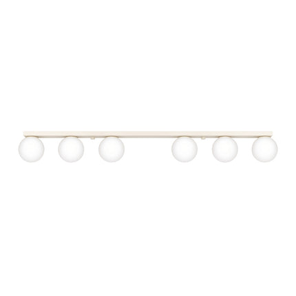Plafonnier Globe Solis 6 globes beige, packshot sur fond blanc