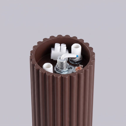 Plafonnier Halo brun chocolat IP44, détail du cylindre nervuré