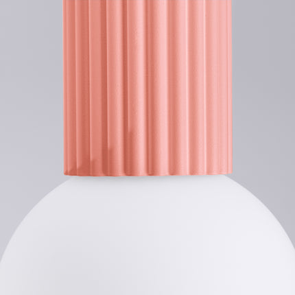 Plafonnier Halo pêche IP44, cylindre nervuré en aluminium et globe en verre opalin, vue 5