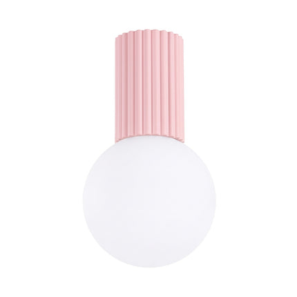 Plafonnier Halo rose poudré IP44, packshot sur fond blanc