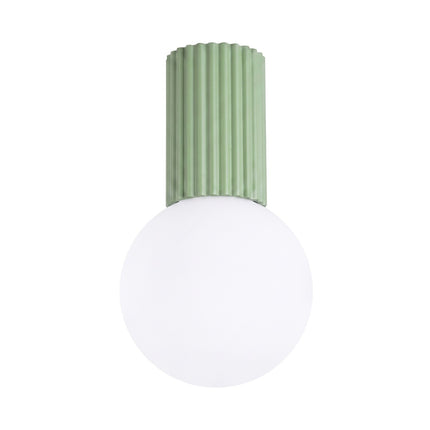 Plafonnier Halo vert sauge IP44, packshot sur fond blanc