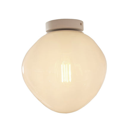Plafonnier Helsinki blanc lait, diffuseur en verre galet, packshot fond blanc