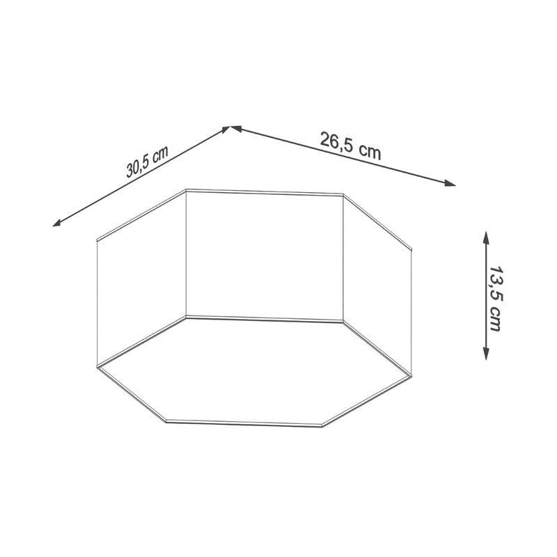Dimensions Pure 13 Hexagonal White PVC Ceiling Light