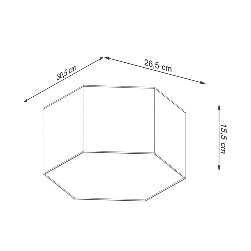 Dimensions Pure 15 Hexagonal Ceiling Light in White PVC