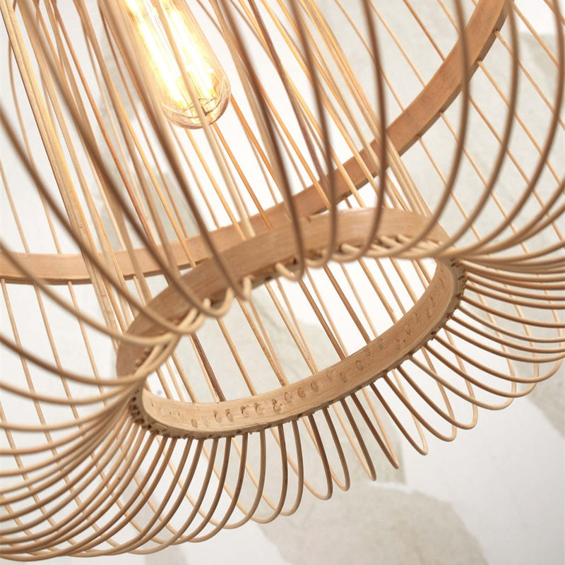 Dimensions Hokkaido Natural Braided Bamboo Ceiling Light 38 cm
