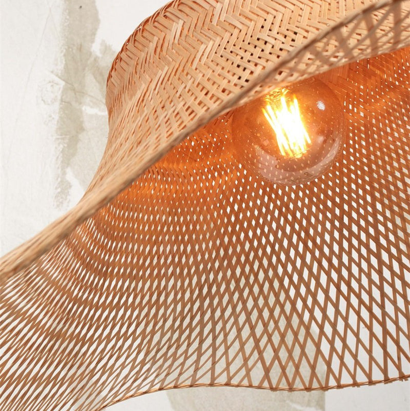 Dimensions Deckenleuchte Ibiza Wavy Bambus geflochten Natur 50 cm