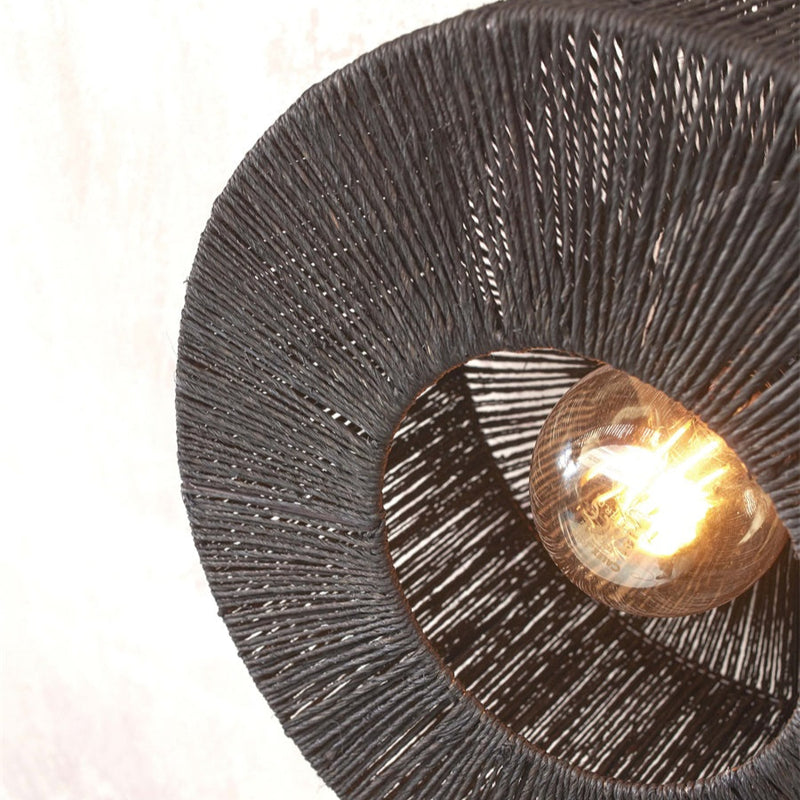 Dimensions Iguazu Black Braided Jute Ceiling Light 30 cm
