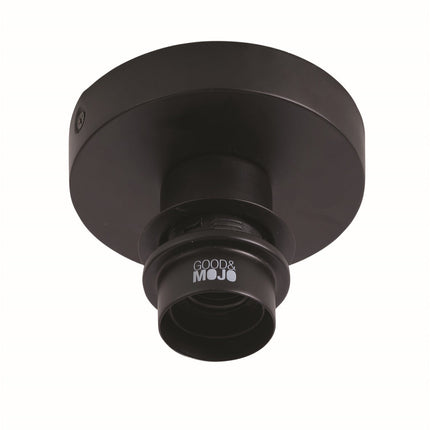 Support de fixation plafond noir mat du plafonnier Kalimantan avec douille E27
