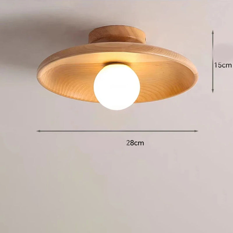 Dimensions Lámpara de techo LED de madera nórdica