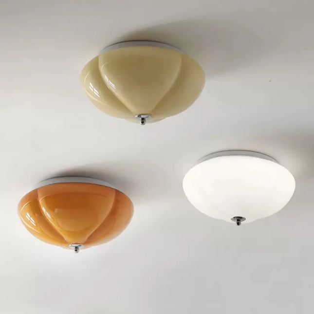Plafonnier LED rétro en verre à la forme pointue vintage
