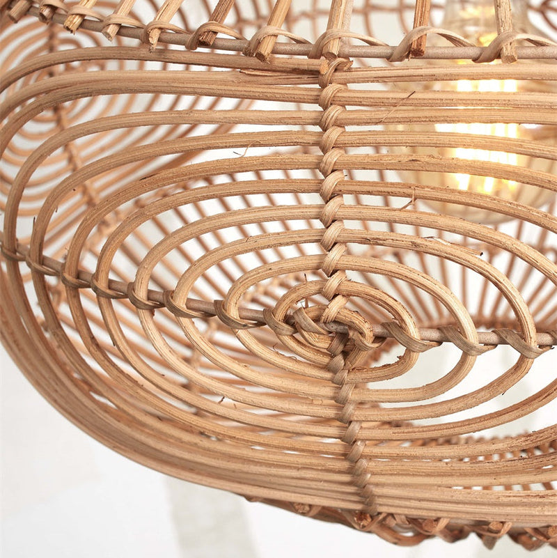 Dimensions Madeira Braided Natural Rattan Ceiling Light 48 cm