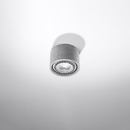 Plafonnier Moderne Basic 1 en béton fixé au plafond, spot orientable, éteint