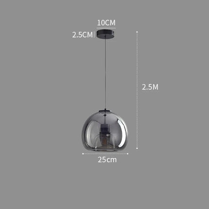 Plafonnier nordique verre LED minimaliste dans un couloir