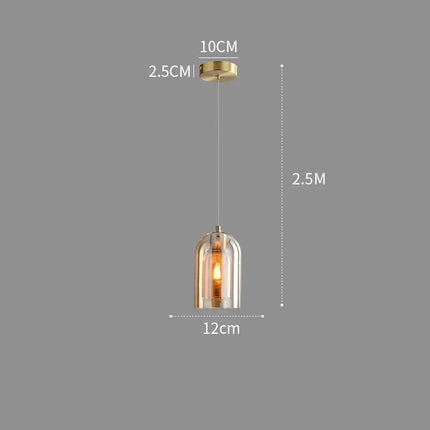 Aperçu des dimensions du plafonnier nordique verre LED minimaliste
