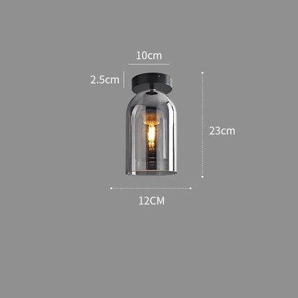Plafonnier nordique verre LED minimaliste au dôme de verre