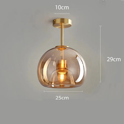 Plafonnier nordique verre LED minimaliste dans une entrée