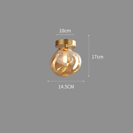 Plafonnier nordique verre LED minimaliste de forme ronde
