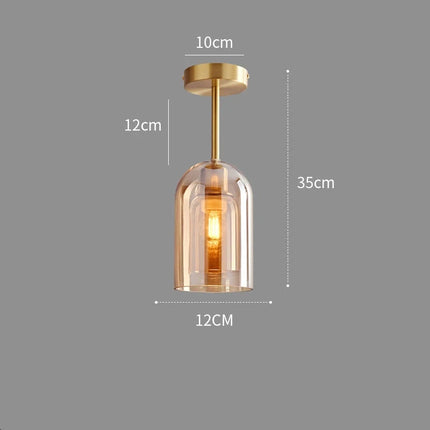 Abat-jour en verre robuste du plafonnier nordique minimaliste