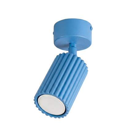 Plafonnier Oslo 1 spot orientable bleu ciel, packshot sur fond blanc